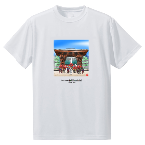 【送料込み】石川県の名所風景　スケッチTシャツ　鼓門