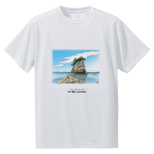 【送料込み】石川県の名所風景　スケッチTシャツ　見附島